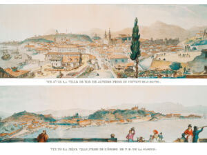 Pôster Vista Geral da Cidade do Rio De Janeiro, a Partir do Convento de São Bento. Vista da Mesma Cidade, a Partir da Igreja Nossa Senhora da Glória, 1835 - Jean-Baptiste Debret