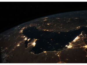 Pôster Oriente Médio ao Longo da Costa do Golfo Pérsico - NASA - ISS