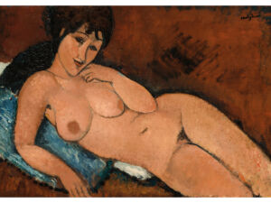 Pôster Nu com Almofada Azul, 1917 - Amedeo Modigliani