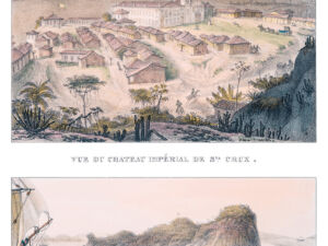 Pôster Vista do Castelo Imperial de Santa Cruz. Inscrição do Rochedo dos Arvoredos, 1835 - Jean-Baptiste Debret