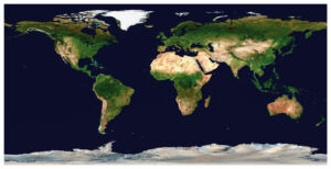 Pôster Planeta Terra, Topografia, Vegetação, Oceanos e Gelo Marinho - NASA