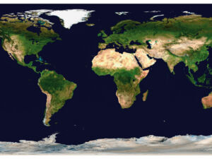 Pôster Planeta Terra, Topografia, Vegetação, Oceanos e Gelo Marinho - NASA