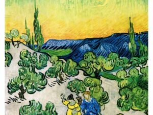 Pôster Caminhando no Crepúsculo de Vincent Van Gogh