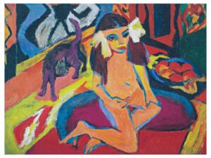 Pôster Menina com Gato, 1910 - Ernest Ludwig Kirchner