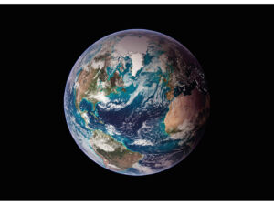 Pôster Imagem do Planeta Terra (hemisfério ocidental) realizada através do processamento de dados de vários satélites (2007) / Nasa / Godart Flight Center / Reto Stöckli